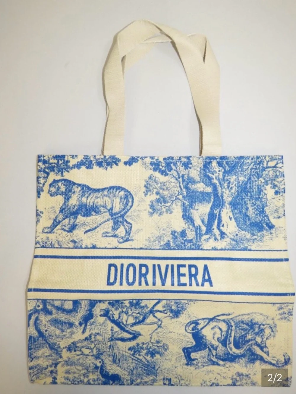 NIP Dior Blue and Cream Christian Dior Tote Bag